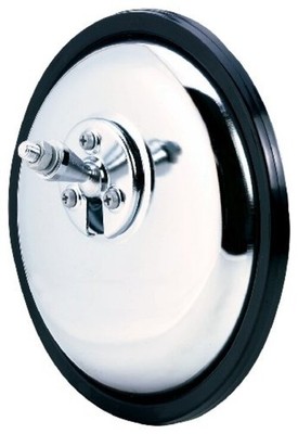 K Source  7'' Round Swivel Stud Mount, Chrome Spot Mirror, Heavy-Duty Convex 