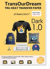 TransOurDream Heat Transfer Paper for Dark T Shirts 25 Sheets, 8.5x11, Dark 1...