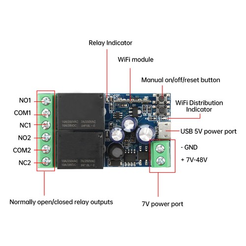 Interruptor inteligente eWeLink WIFI receptor de relé de 2 canales soporte control de voz - Imagen 6 de 22