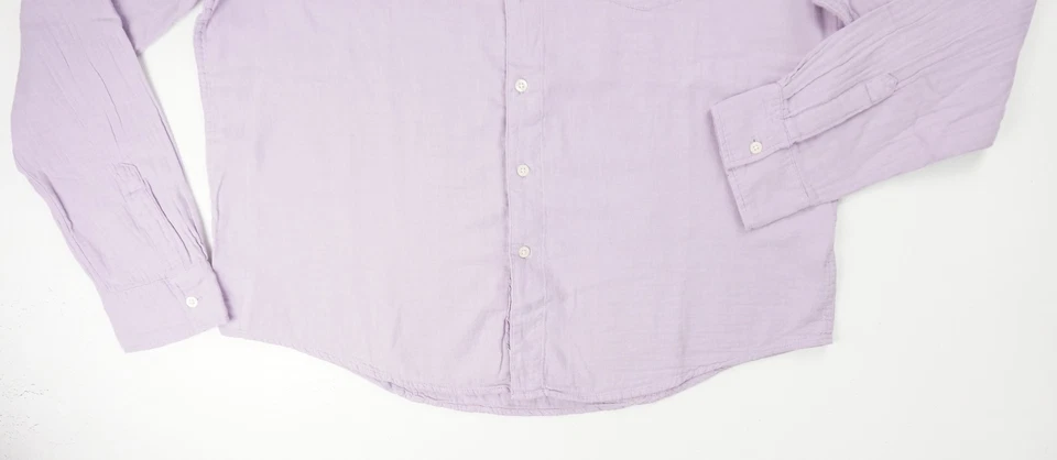 NUEVA CAMISA INFORMAL VINTAGE ROJA ATARDECER PÚRPURA SUAVE DOBLE CAPA ALGODÓN TALLA 2XL Foto 3 de 3