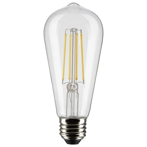 Satco S21364 - 8 Watt ST19 LED Clear E26 Light bulbs - 90 CRI - 3000K (6 Pack) - Picture 2 of 9