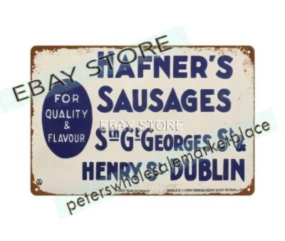 Hafner's Sausages butcher shop metal tin sign memorabilia brewery