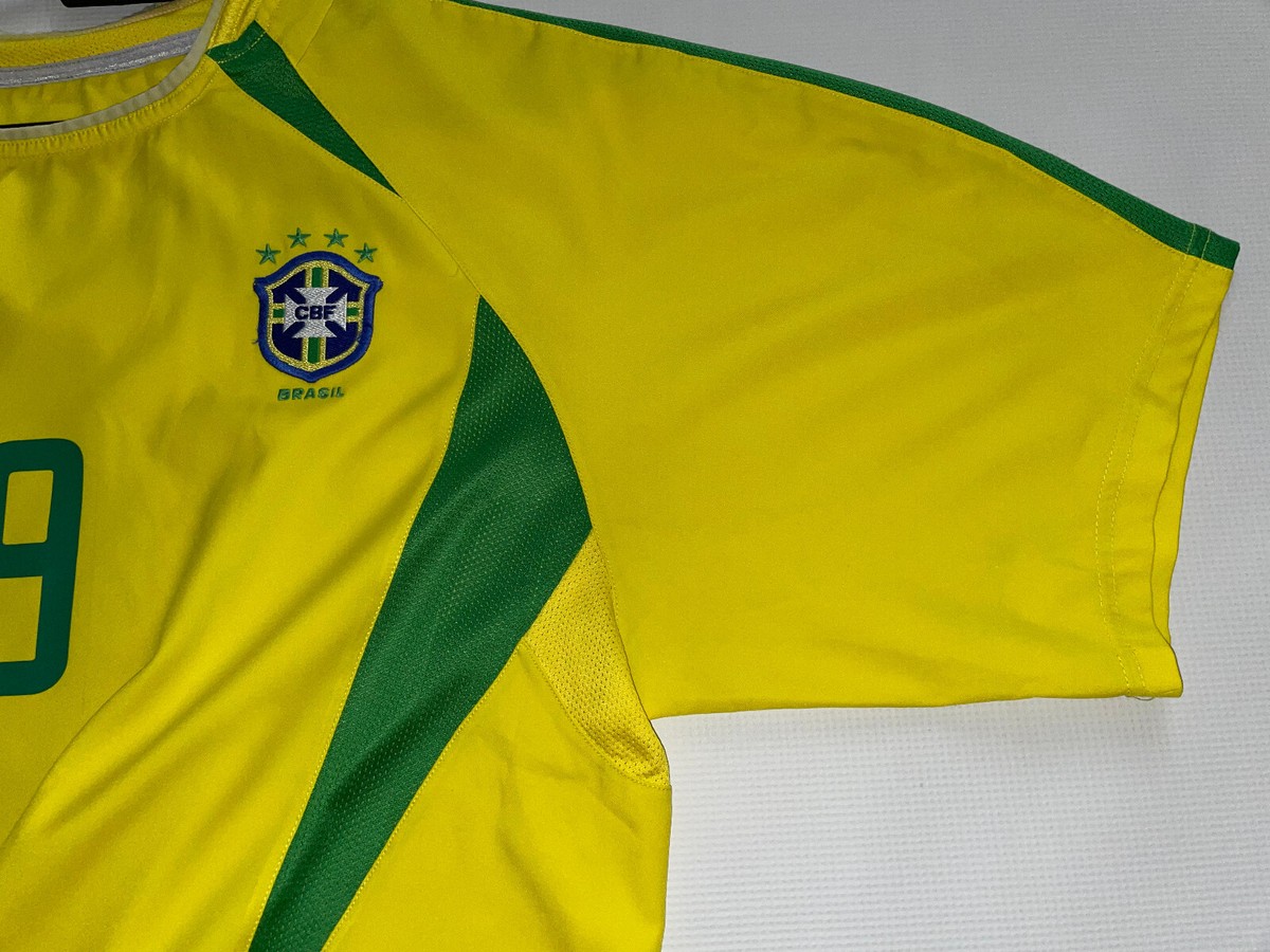 Brazil #9 Ronaldo 2002 World Cup Nike 2004 shirt camiseta