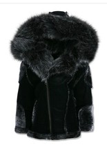 Jordan Craig black color KIDS moto shearling jacket