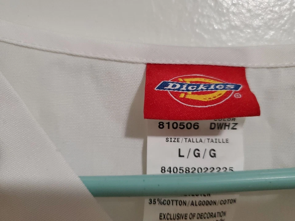 Dickies унисекс 2 кармана каждый день скрабы v-образным вырезом верхний белый большой - Изображение 3 из 4