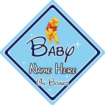 Baby an Bord Autoschild - Disney Winnie Puuh - personalisiert