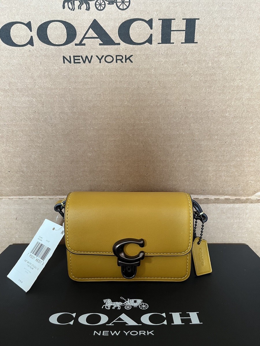 Coach Studio 12 Flax Yellow Pewter Leather CC484 Mini Size | eBay
