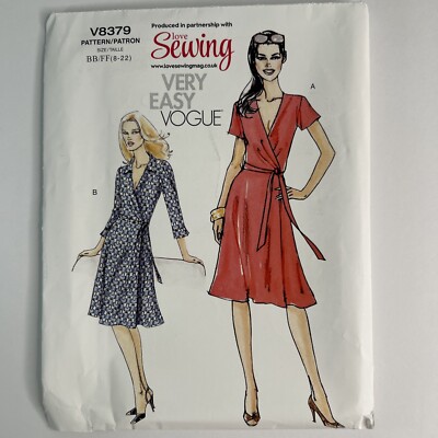 Vogue Wrap Around Skirt Pattern Uk Vogue 8379 Easy Wrap Tie Dress