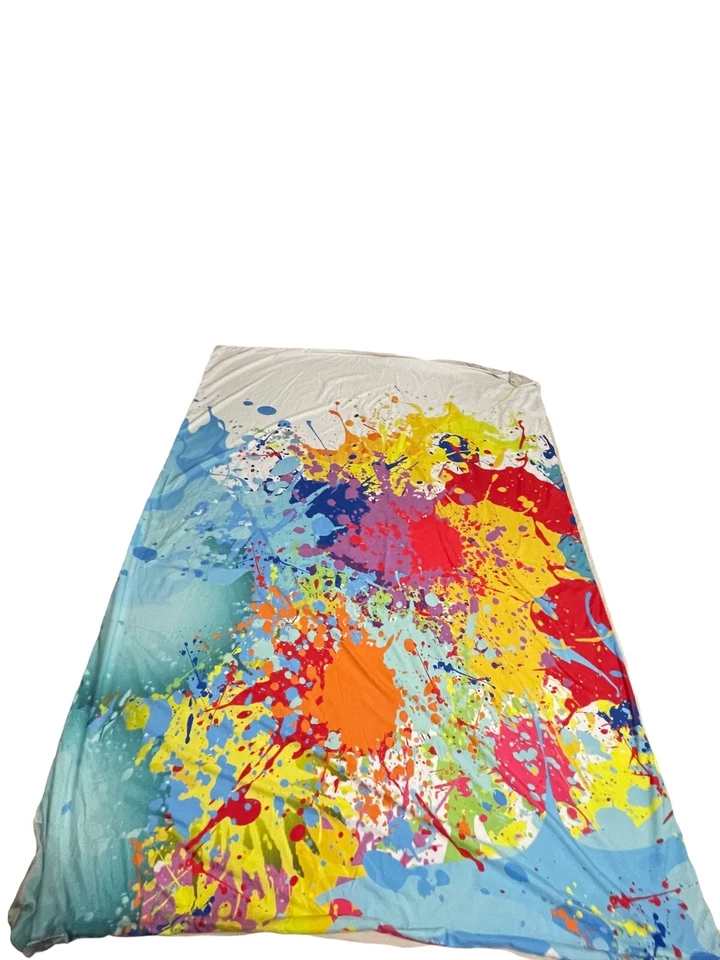 Funda nórdica edredón gráfico brillante abstracto doble 68x88 pulgadas rosa lima amarillo rojo Foto 3 de 4