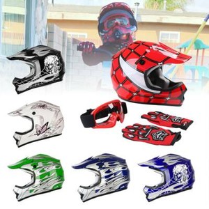DOT-Youth-Kid-Helmet-Dirt-Bike-ATV-Motocross-Motorcycle-Full-Face-Goggles-Gloves