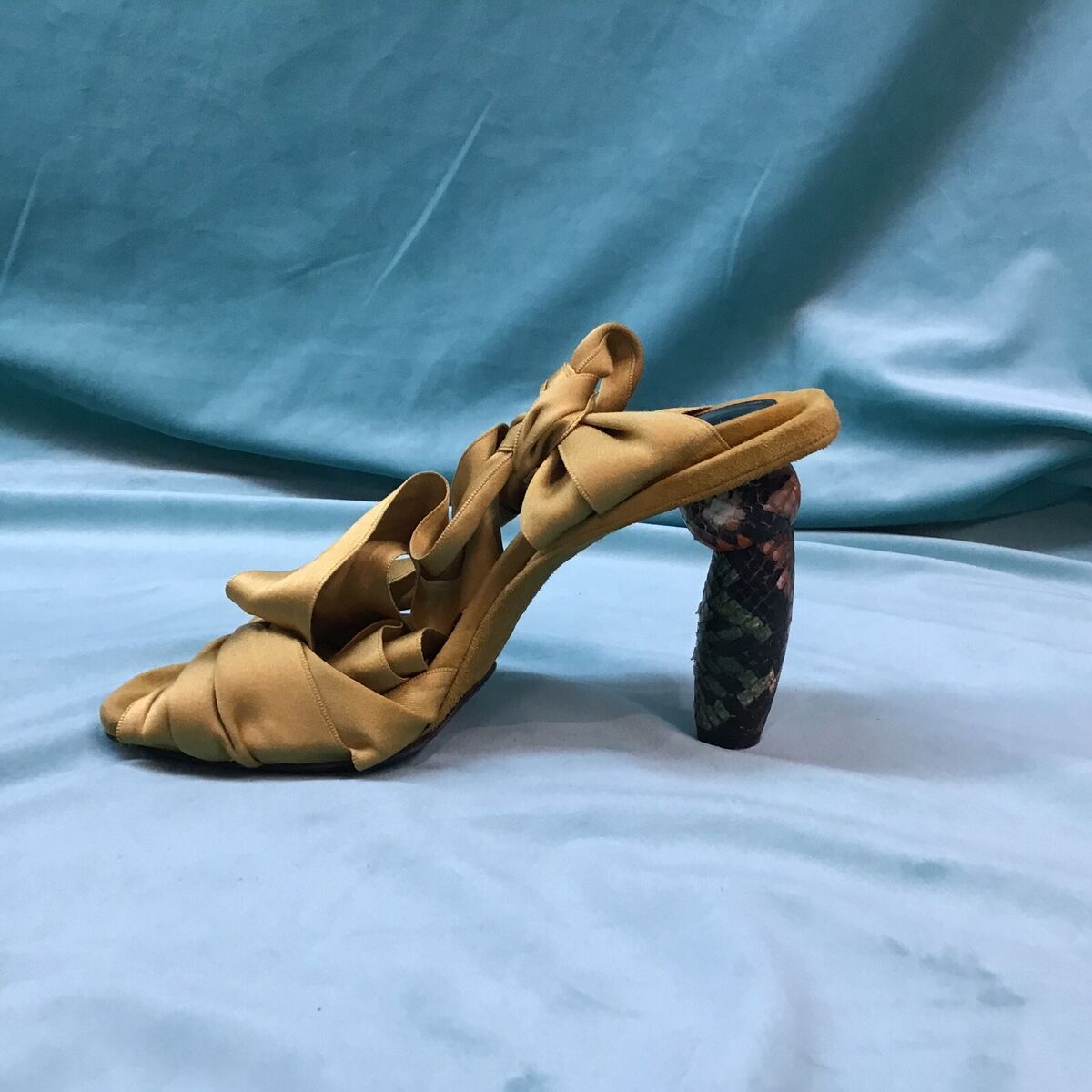 Vintage Dries Van Noten Colorblock Pattern Sandals Yellow Vintage Dries Van Noten Colorblock Pattern Sandals Yellow