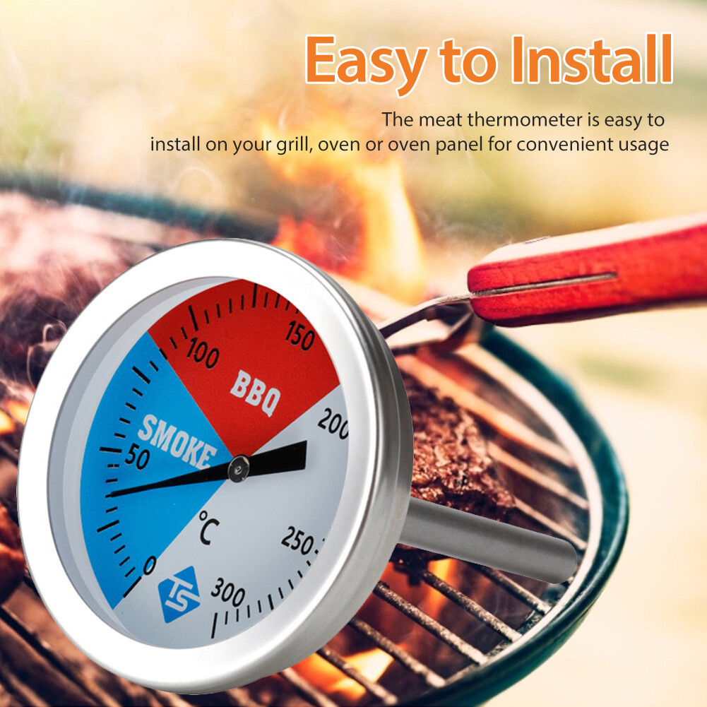 Temperature Thermometer Gauge BBQ Grill Smoker Pit Thermostat