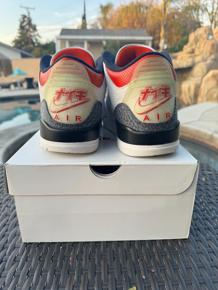Size 9.5 - Jordan 3 Retro SE-T CO.JP Fire Red Denim (USED) | eBay
