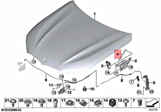 Genuine BMW G14 G15 840dX M850iX Gas Pressure Spring Bonnet Active  