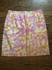 LILLY PULITZER Sz 4 Multi-Color Floral Pink Lady Bug Skirt White Label