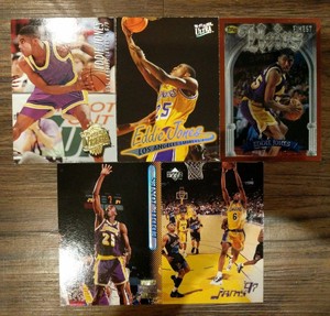 Eddie Jones Nba Basketball 5 Card Lot Rc Rookie Lakers Stadium Club Finest Ebay