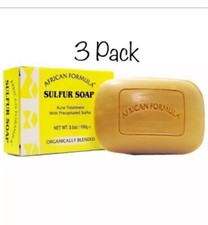 African Formula Sulfur Soap/Jabon De Azufre Acne Treatment 3.5 Oz. 3 PACK .