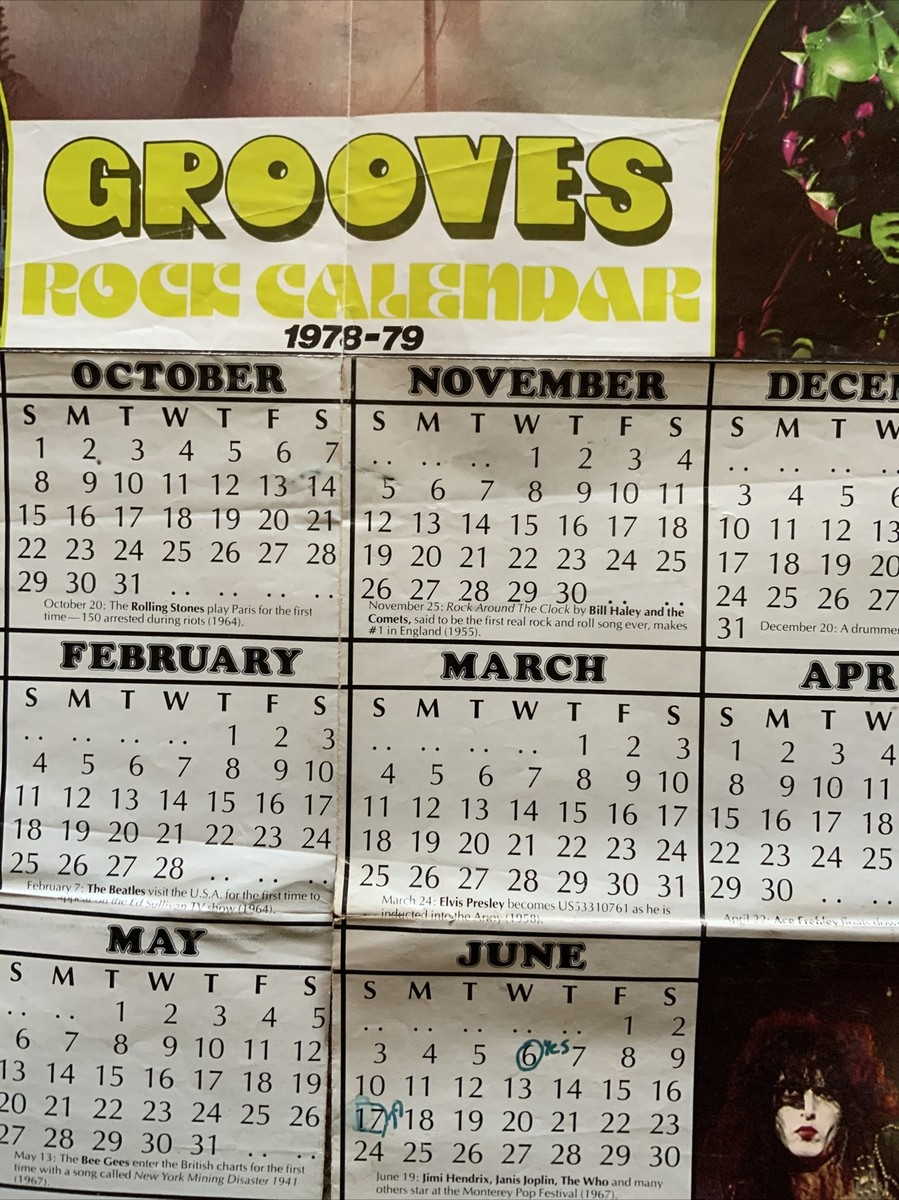 KISS1979カレンダー Kiss Grooves Rock Calendar 1978-1979 | eBay