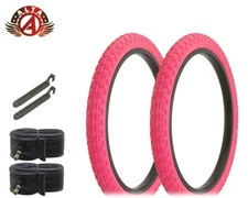 ALTALINE Bicycle TIRES 20" x 2.125" Pink COMP III STYLE (2) TIRES,TUBES, &LEVERS