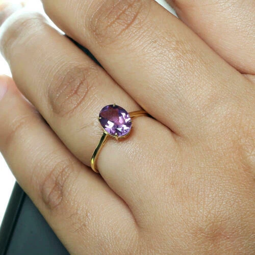 Anelli di lusso ovale ametista