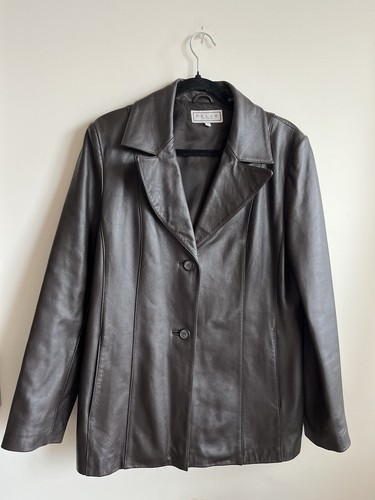 Pelle Studio Brown Soft 100 % Leather Blazer Jacket Size L - Picture 2 of 14