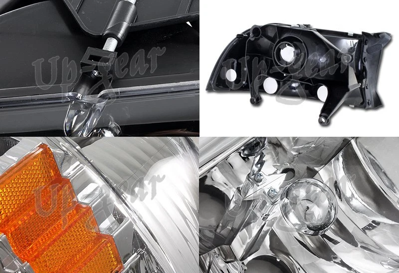 Faro reflector ámbar carcasa cromada para Dodge Dakota 1997-2004 + lámparas de parachoques Foto 2 de 3