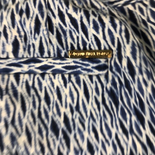 Michael Kors Pants Womens 10 Blue Geometrical Flat Front Lightweight - Picture 5 of 12