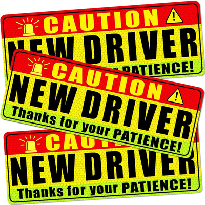 Sukh 3 Pcs New Driver Magnet for Car - Funny Be Patient Student Driver Magnet Ye