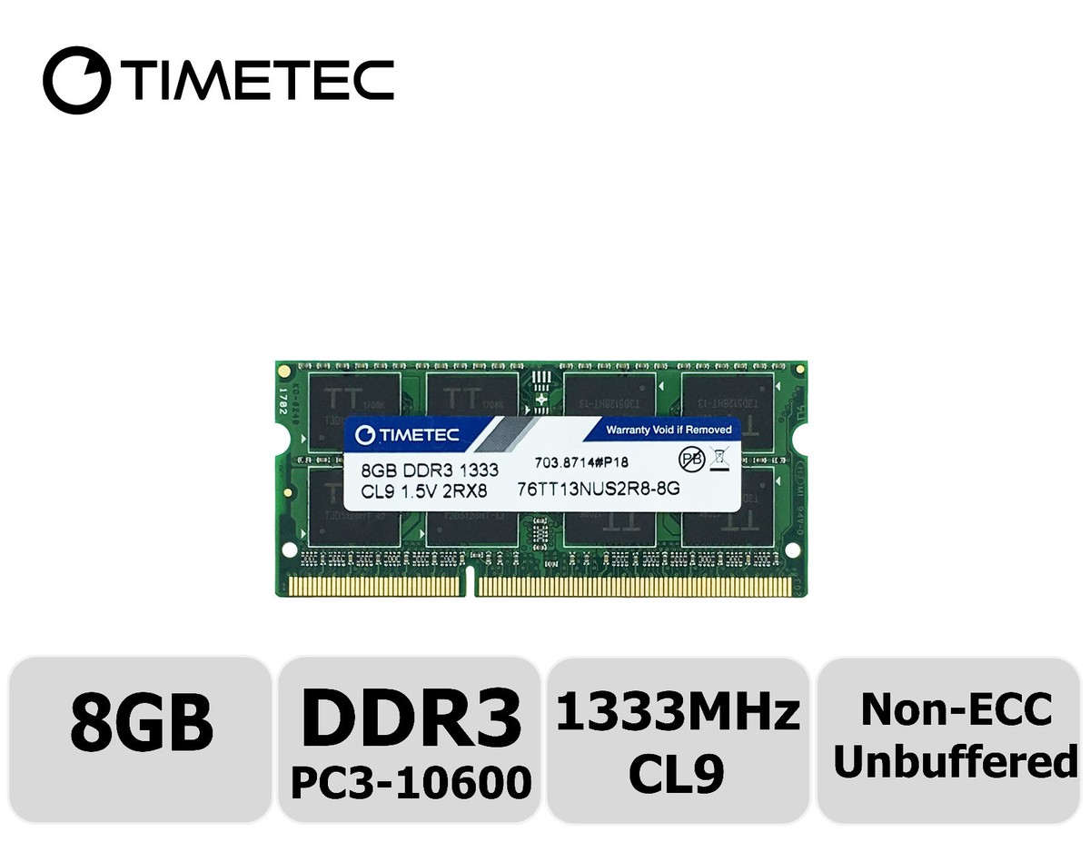Timetec 8GB DDR3 1333MHz PC3-10600 Non-ECC 2Rx8 SODIMM