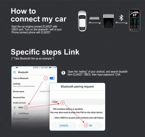 ELM327 Bluetooth Coche Diagnóstico OBD2 Escáner Lector de Código Herramienta Para Android IOS - Imagen 7 de 13