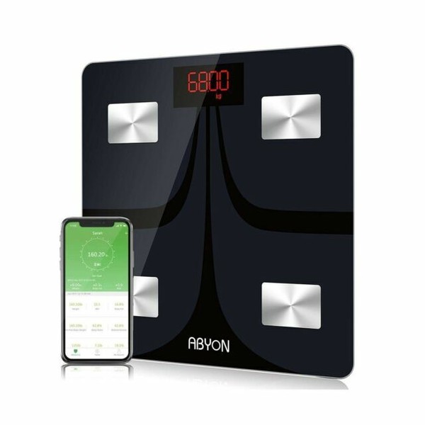 ABYON 8541791595 Bluetooth Smart Digital Scale Black for sale online
