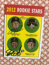 Minnesota Twins CHRIS PARMELEE / PEDRO FLORIMON autographed 2012 Topps Rookie