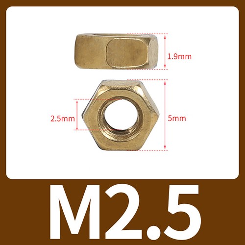 Copper-Plated Hexagonal Full Nuts Grade 4.8 M2 M2.5 M3 M4 Din 934 - Picture 8 of 10