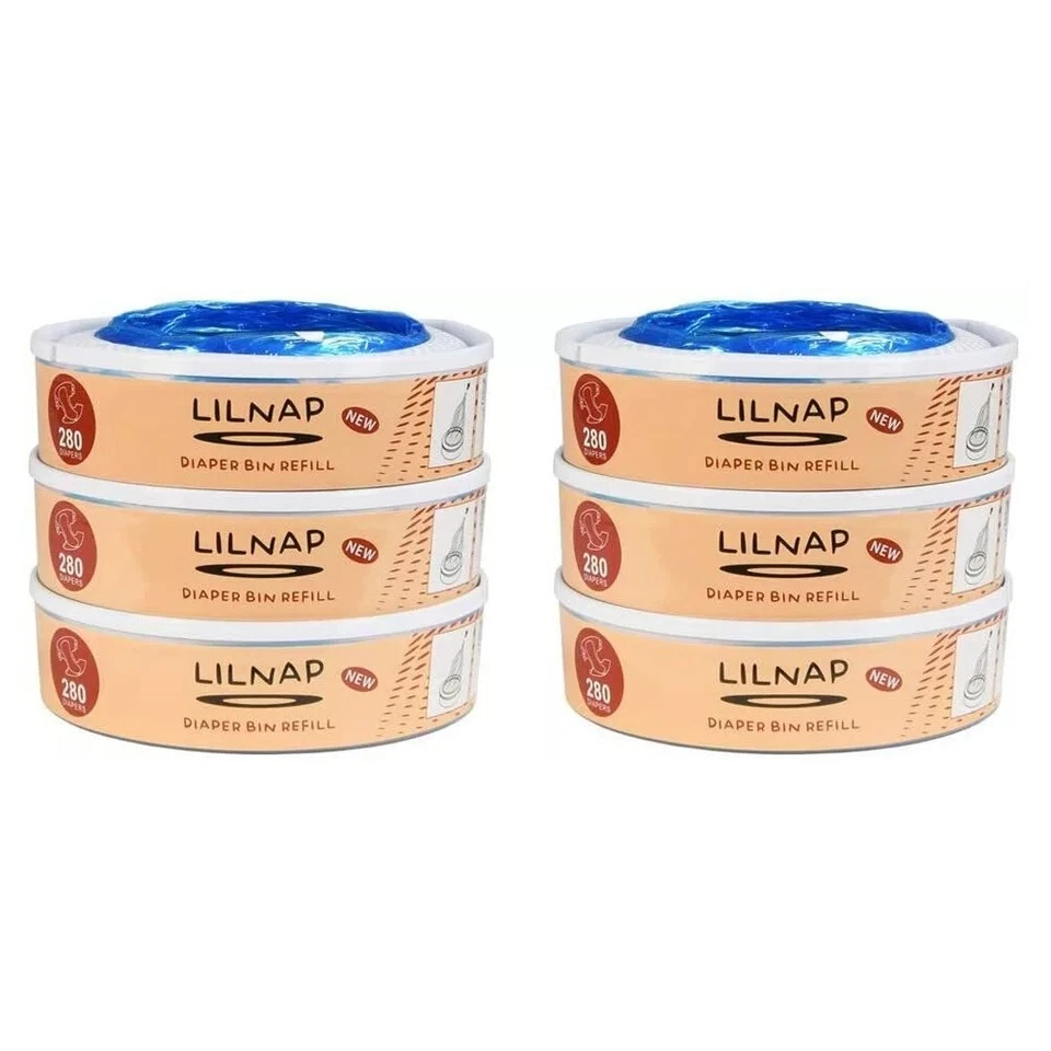 LILNAP - 6 NACHFÜLLKASSETTEN KOMPATIBEL MIT ANGELCARE WINDELEIMER - NEUES MODELL