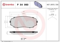 Brembo P 54 060 Bremsbelagsatz, Scheibenbremse FüR Mitsubishi
