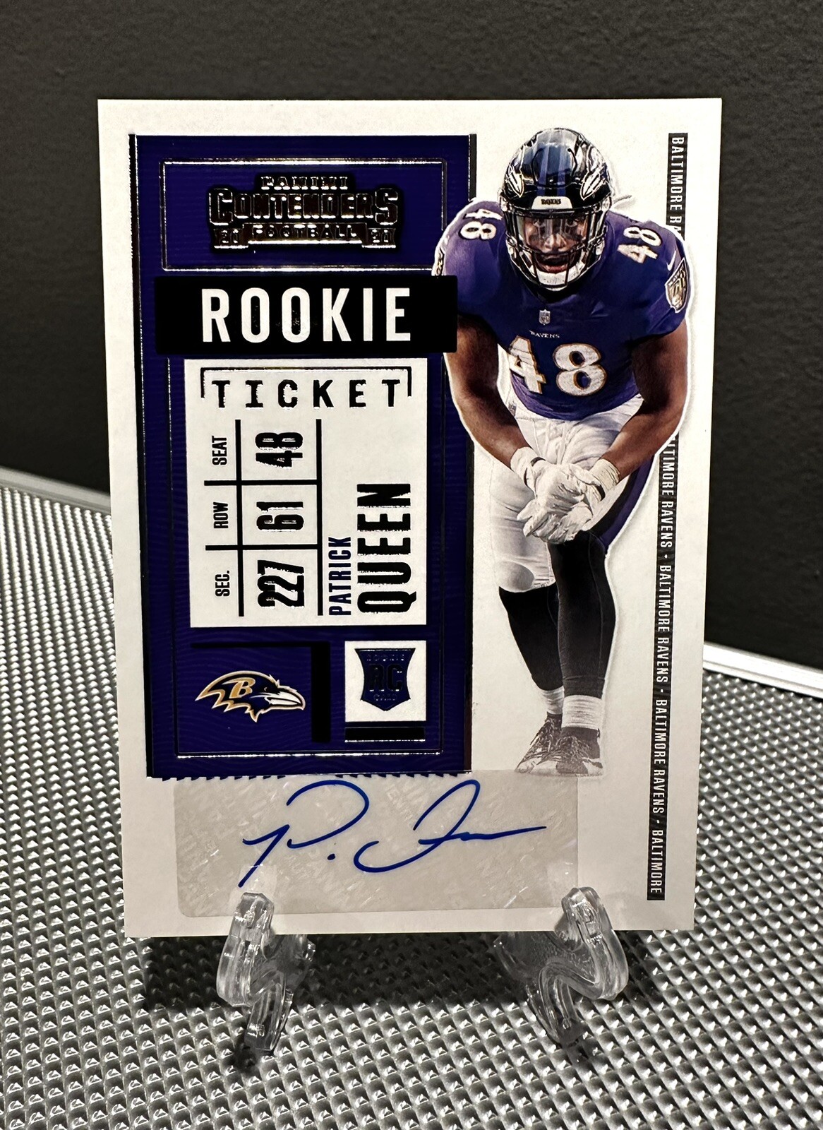 2020 Contenders PATRICK QUEEN Auto Rookie Ticket Autograph 2🔥Baltimore Ravens