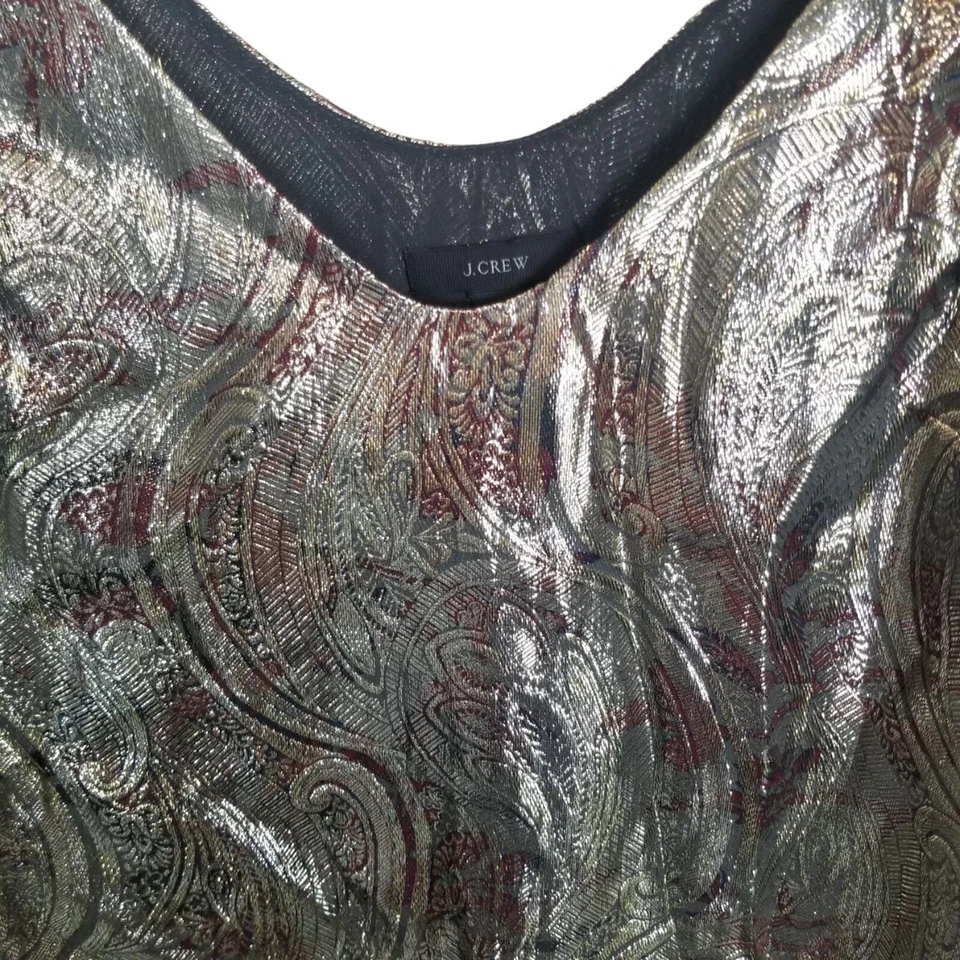 Camiseta sin mangas J.Crew cuello redondo camiseta sin mangas de seda cami camiseta sin mangas 2 dorado brillante Foto 3 de 4