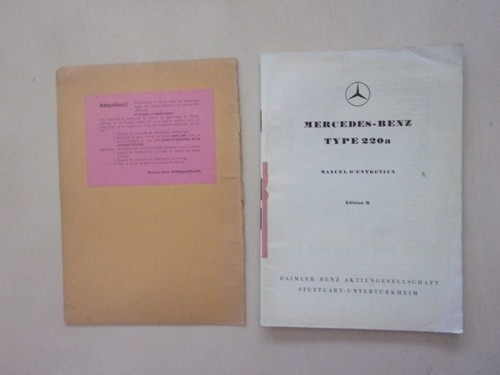 MERCEDES 220A Livret entretien fascicule de 52 pages - Afbeelding 2 van 3