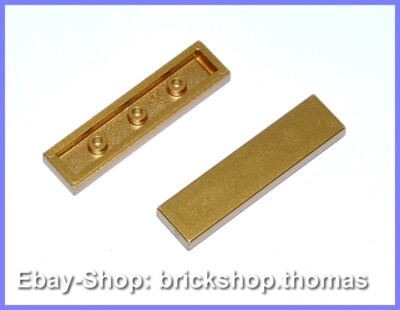 Lego 2 x Fliesen  (1 x 4) - 2431 - Tile Metallic Gold - NEU / NEW