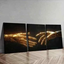 3pcs  Mechanical Hand  Wall Art Canvas Framed 50x70cm