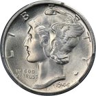 1944-S Mercury Dime PCGS MS64 Great Eye Appeal Nice Strike