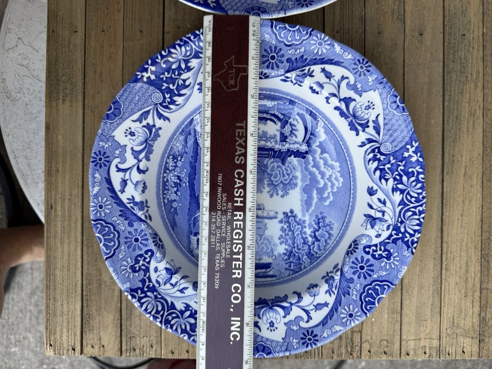 Cuenco de cereal Spode azul colección italiana de 9 pulgadas loza fina usado en excelente estado Foto 3 de 4