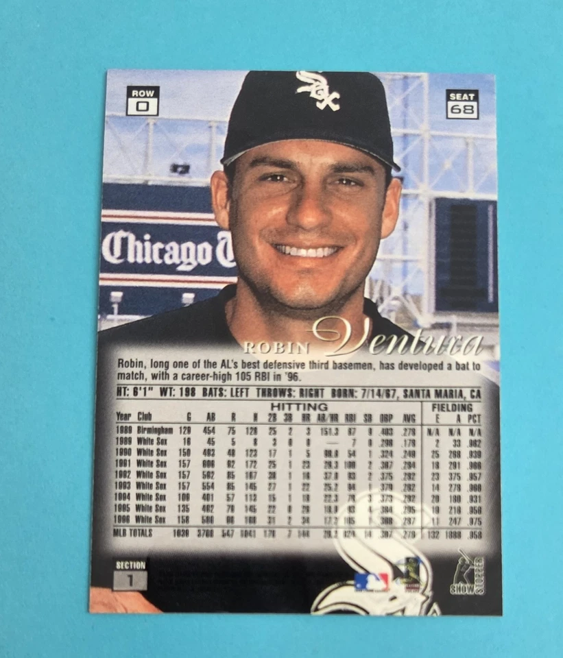 1997 Flair Showcase Row 0 #68 Robin Ventura Chicago White Sox BASEBALL Card L7 - Image 2 of 2