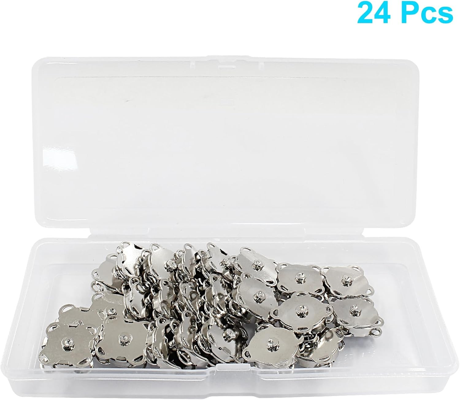 24 Pcs Silver Snap Buttons, Plum Buttons Metal Purse Clasp Closure, Craft Clasp