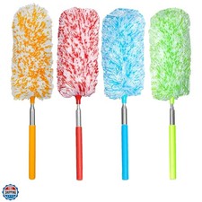 4 Pcs, Microfiber Hand Duster Washable Microfibre Cleaning Tool Extenda...