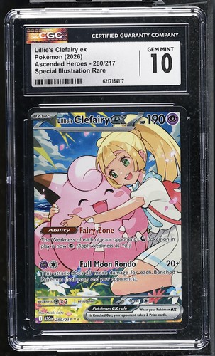 Pokemon Lillie's Clefairy EX Ascended Heroes 280/217 SIR CGC 10 Gem Mint