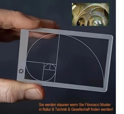 Fibonacci Spirale im Scheckkarten Format Durchschau Anwendung