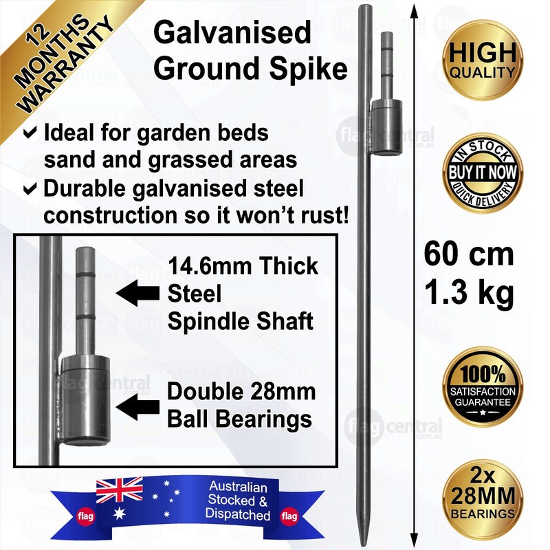 B - BREAKFAST Deluxe Double-Sided Brown 2.4m Teardrop Flag / Banner Kit with Pole Set, Galvanised Steel Ground Spike, Steel Outdoor Cross Base, Free 15kg Water Bag and a Free Carry Bag - 1