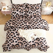 7PCS Leopard Bedding Set Queen,Animal Print Bedding for Kids, Toddler, Girls,...