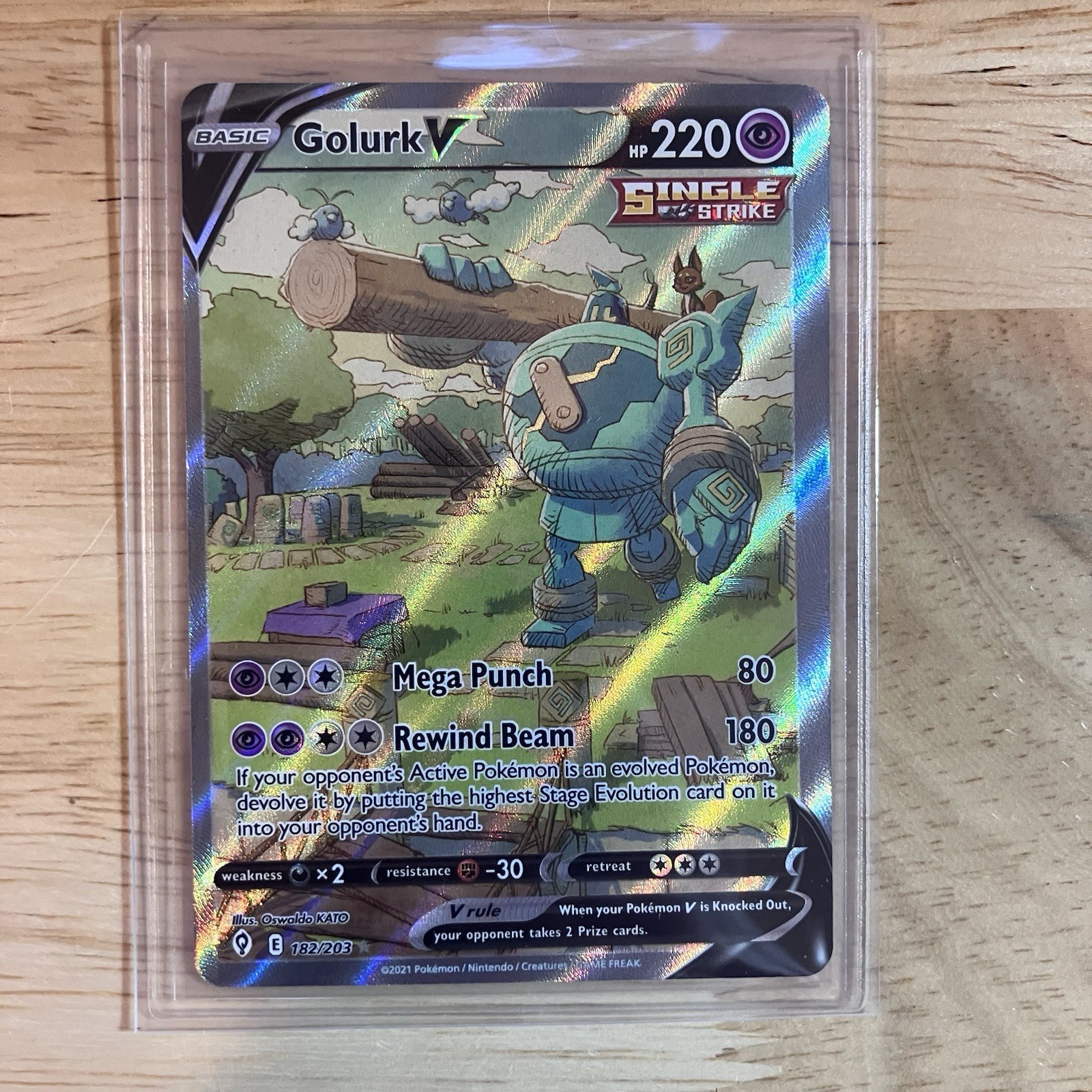 Golurk V 182/203 (Alternate Full Art) SWSH07: Evolving Skies - Pokemon TCG - NM